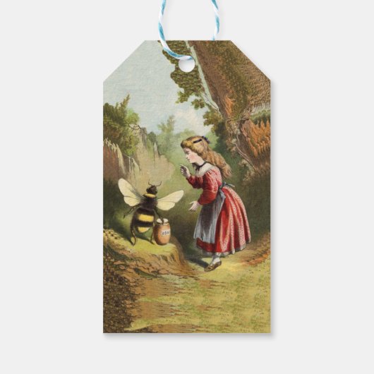 ヴィンテージビービクトリアンガールハニーポットフォレスト ギフトタグ (裏面)