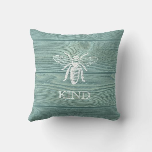 ヴィンテージビービービーズkindアクアウッド装飾用クッション クッション (裏面)