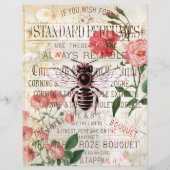 ヴィンテージビーフローラコラージスクラップブック紙 (正面)