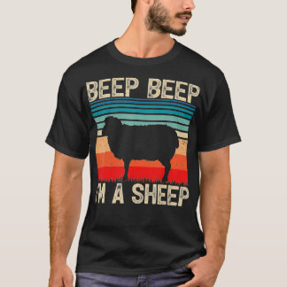 ヴィンテージビープ音I'm A Sheepレトロ羊農家 Tシャツ