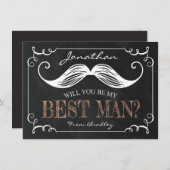 ヴィンテージビーマイ花婿介添人 | Groomsmenの複数形 招待状 (正面/裏面)