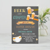 ヴィンテージビールおむつパーティの招待状 招待状 (スタンド正面)