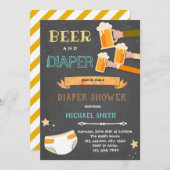 ヴィンテージビールおむつパーティの招待状 招待状 (正面/裏面)