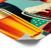 ヴィンテージビールアンドバーガーイラストレーション ポスター (角)