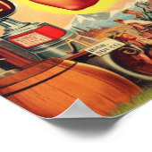 ヴィンテージビールウーマンイラストレーション ポスター (角)