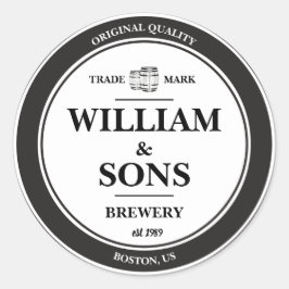 ヴィンテージビールファクトリーラベルシール ラウンドシール