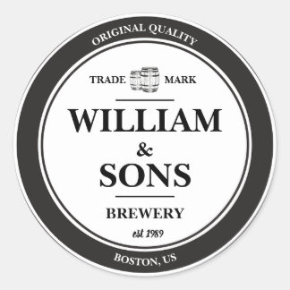 ヴィンテージビールファクトリーラベルシール ラウンドシール