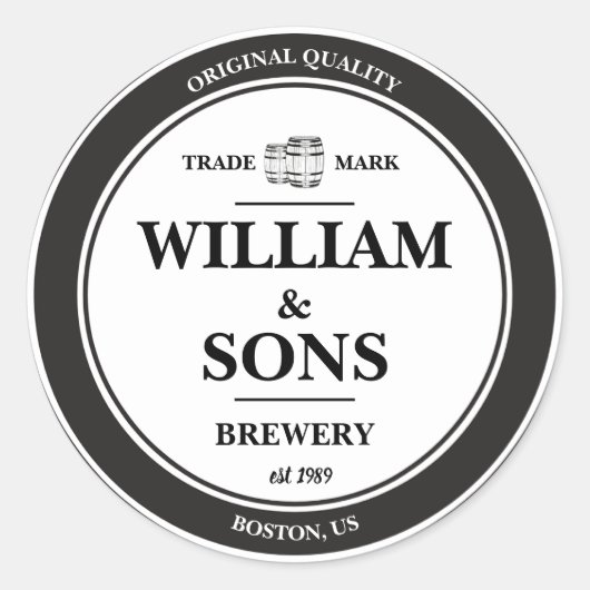 ヴィンテージビールファクトリーラベルシール ラウンドシール (正面)