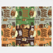 ヴィンテージビールフリースブランケット フリースブランケット (正面(横))