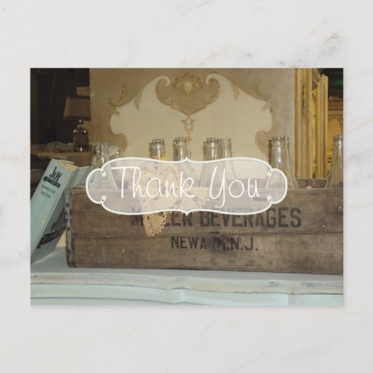 ヴィンテージビールボトルStill Life Thank ポストカード (正面)