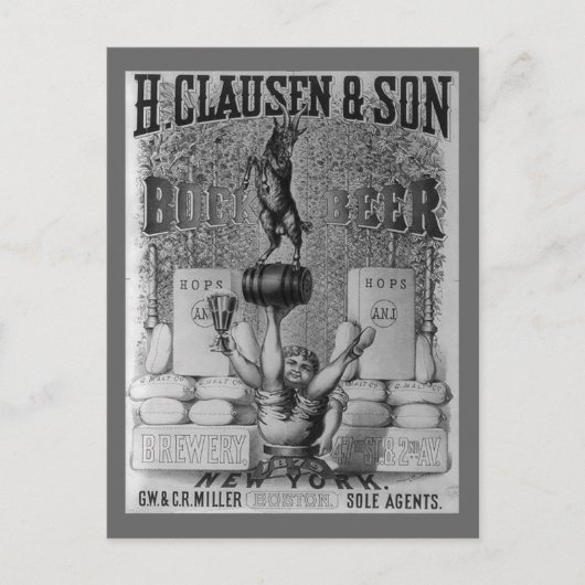 ヴィンテージビール広告 ポストカード (正面)