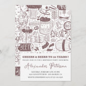 ヴィンテージビール28th誕生日招待状メンズ 招待状 (正面/裏面)