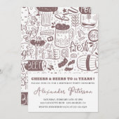 ヴィンテージビール31th誕生日招待状メンズ 招待状 (正面/裏面)