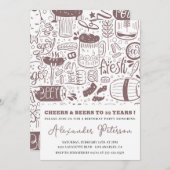 ヴィンテージビール32th誕生日招待状メンズ 招待状 (正面/裏面)
