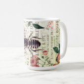 ヴィンテージビーローズブーケエフェメラ コーヒーマグカップ (正面右)