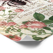 ヴィンテージビーローズブーケエフェメラ ポスター (角)