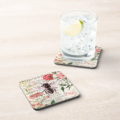 ヴィンテージビーローズブーケエフエメラデクページ コースター (右側)