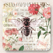 ヴィンテージビーローズブーケエフエメラデクページ コースター (正面)