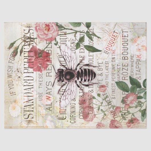 ヴィンテージビーローズブーケエフエメラデクページ 薄葉紙 (正面)