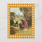 ヴィンテージビー小さな女の子ハニーポット ポストカード (正面)