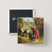 ヴィンテージビー小さな女の子ハニーポット 缶バッジ (正面&裏面)