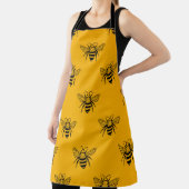 ヴィンテージビー柄、黒黄。 エプロン (インサイチュ)