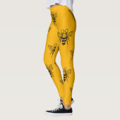 ヴィンテージビー柄、黒黄。 レギンス (左)