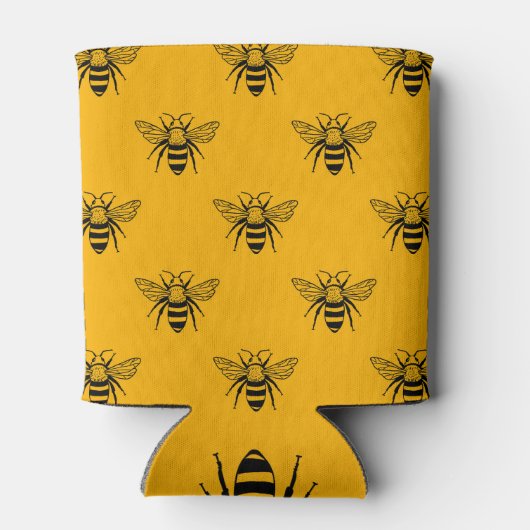 ヴィンテージビー柄、黒黄。 缶クーラー (裏面)