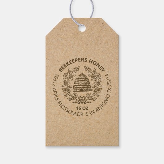 ヴィンテージビー素朴ハニーギフトラベル ギフトタグ (正面)