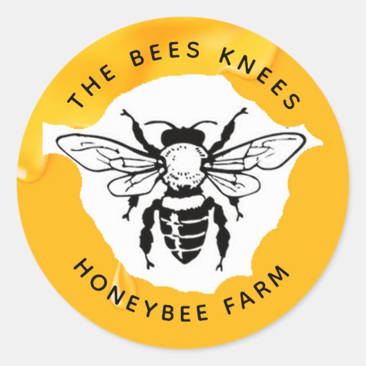 ヴィンテージビー素朴ロゴミツバチクラシックキーパー ラウンドシール (正面)