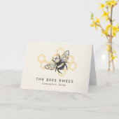 ヴィンテージビー素朴ロゴHoneybee Clientありがとう カード (黄色い花)
