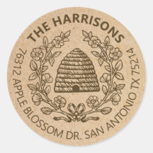 ヴィンテージビー素朴差出人住所ラベル