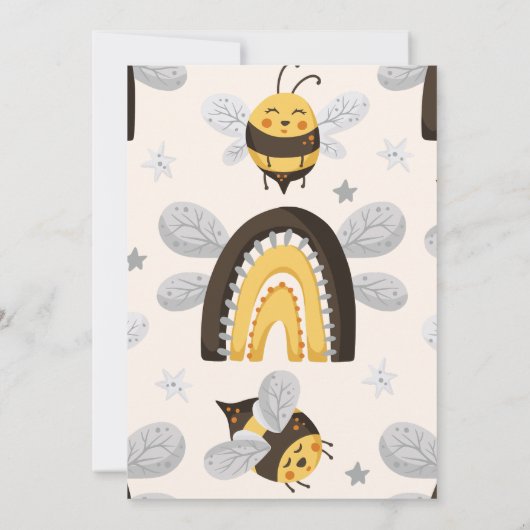 ヴィンテージビー赤ちゃんシャワー 招待状 (裏面)