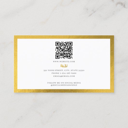 ヴィンテージビー金ゴールドハニークイーンQRコード 名刺 (裏面)