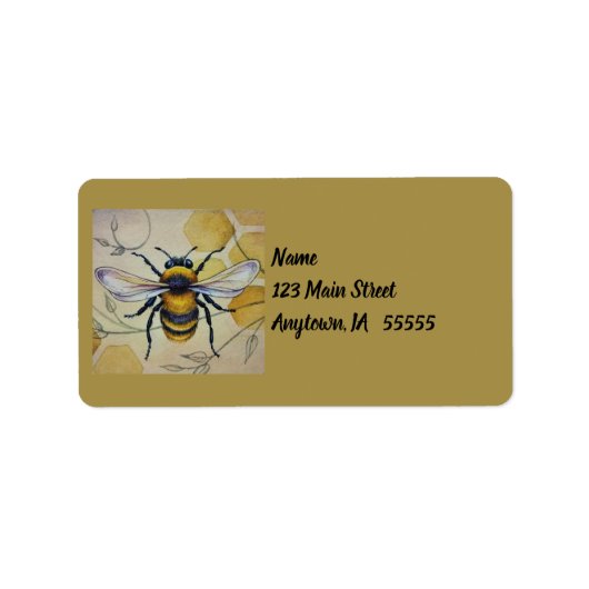 ヴィンテージビー1号とハニカムウォーターカラーアート ラベル (正面)