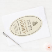 ヴィンテージビー16と32 ozクイーンライン瓶ハニーラベル 楕円形シール (封筒)