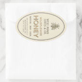 ヴィンテージビー16と32 ozクイーンライン瓶ハニーラベル 楕円形シール (バッグ)