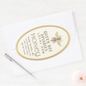 ヴィンテージビー16または32ozクイーンライン金ゴールドハニージャー 楕円形シール (封筒)