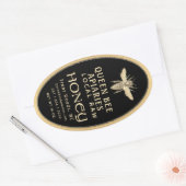 ヴィンテージビー16 ozクイーンラインジャールハニーラベル金ゴールド 楕円形シール (封筒)