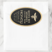 ヴィンテージビー16 ozクイーンラインジャールハニーラベル金ゴールド 楕円形シール (バッグ)