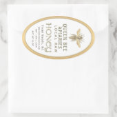 ヴィンテージビー16 ozクイーンラインジャールハニーラベル金ゴールド 楕円形シール (バッグ)