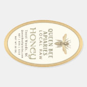 ヴィンテージビー32オズクイーンラインジャールハニーラベル金ゴールド 楕円形シール (正面)