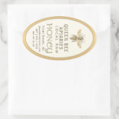 ヴィンテージビー32オズクイーンラインジャールハニーラベル金ゴールド 楕円形シール (バッグ)