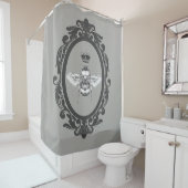 ヴィンテージビー&クラウンフレ華美ーム シャワーカーテン (インサイチュ)