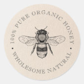 ヴィンテージビー |ハニオーガニックー |レトロ ラウンドシール (正面)