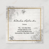 ヴィンテージビー&フラワーアピールビーキーパー金ゴールド枠 スクエア名刺 (裏面)