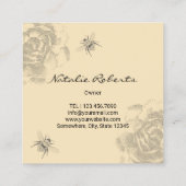 ヴィンテージビー&フラワーイラストレーション養蜂家 スクエア名刺 (裏面)