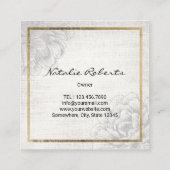 ヴィンテージビー&フラワー養蜂場金ゴールド枠 スクエア名刺 (裏面)