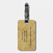 ヴィンテージビー#2動揺してアンティーク背景 ラゲッジタグ (裏面縦)