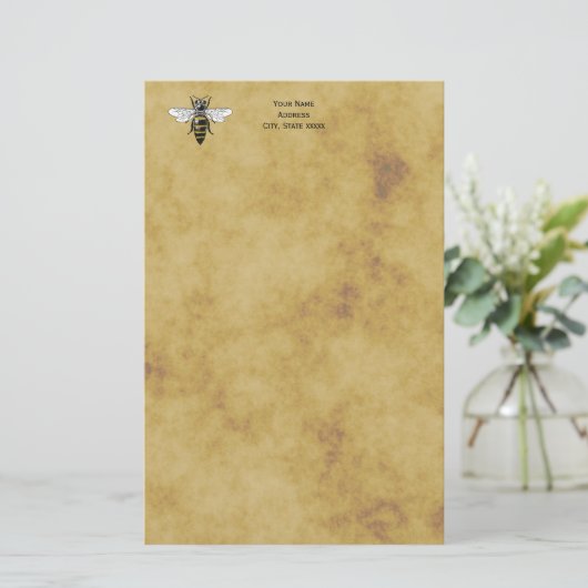 ヴィンテージビー#2動揺してアンティーク背景 便箋 (スタンド正面)